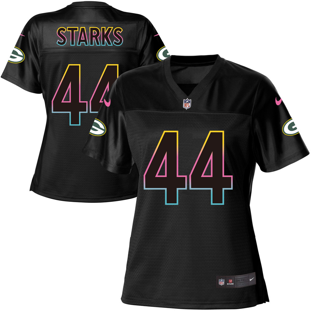 Women's Game James Starks Nike Jersey Black - #44 Fashion NFL Green Bay Packers